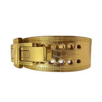 Ceintures de musculation respirantes en cuir de vachette gaufré or de haute qualité, support dorsal pour entraînement, design personnalisable