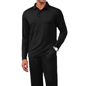 ชุดวอร์ม2ชิ้นสำหรับผู้ชาย, เซ็ตชุดลำลองเสื้อสเวตเตอร์เสื้อโปโลและกางเกงวอร์มชุดวิ่ง - Product Image 5
