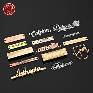 Bag <b>Gold</b> Metal Label Engraved Hijab Abaya Scarf Shoes Custom Brand logo metal tag custom metal logo for bags <b>Clothes</b> Clothing - Product Image 1