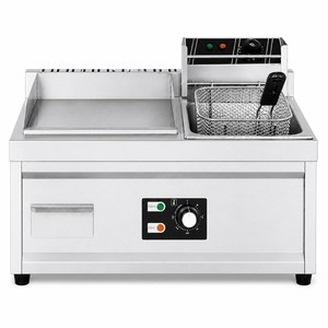 Commercial Electric Griddle Fryer Combo Countertop for Burgers Fries Fast Food Restaurant Kitchen - Product Image 1