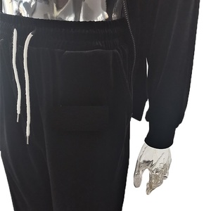 Unisex Custom Embroidered <b>Velvet</b> Jogger Outwear Sets XS Size Autumn <b>Prints</b> <b>Fabric</b> Tracksuit for Men Wholesale - Product Image 6