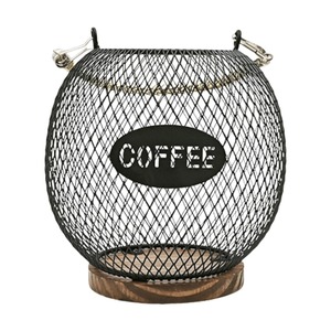 Caja de almacenamiento de café de forma redonda más vendida con tapa de madera Caja de almacenamiento de cocina y oficina - Product Image 2