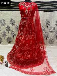 Dernières femmes portent des vêtements de mariage et de festival Hwavy Net matériel Lehenga Choli vêtements ethniques indiens Georgette Lehenga Collections - Product Image 6