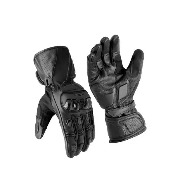 Sarung tangan balap motor kulit Premium, sarung tangan sepeda motor olahraga balap tahan angin gaya baru hitam putih kualitas terbaik