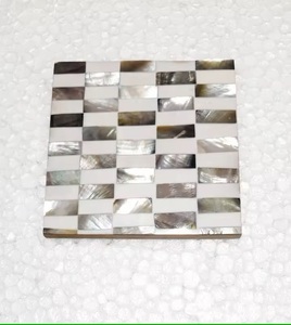 Handcrafted Mother of Pearl Inlay <b>Square</b> Modern Luxury Design Eco-Friendly 100mm Diameter <b>Table</b> Mats Set for Home Decor - Product Image 1
