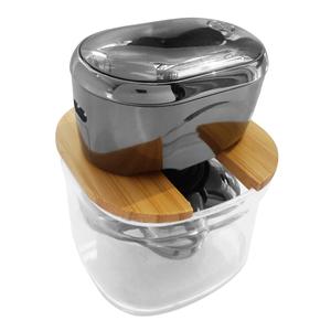 Soporte de Bambú para Afeitadora Eléctrica y Maquinilla de Afeitar Facial, Compatible con Base de Enjuague para un Uso Conveniente - Product Image 2