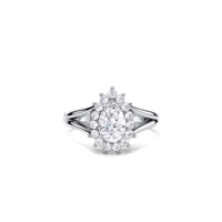 Bague de fiançailles et de mariage en or jaune/blanc/rose 9 carats avec halo de diamants de laboratoire taille poire certifiés IGI et sangle fendue