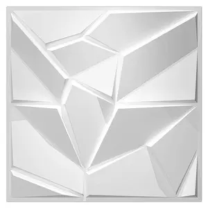 Moderno PVC 3D blanco 12-Pack paneles de pared impermeable geométrico decorativo plástico azulejos para Villa para uso doméstico - Product Image 1