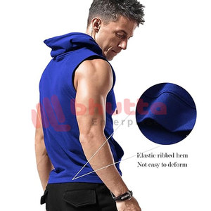 Meilleur design d'entraînement en coton sans manches à capuche avec débardeurs de sport de gymnastique grande taille personnalisés sans manches à capuche de gymnastique - Product Image 3