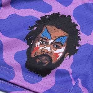 กางเกงขาสั้นกีฬาผ้าโพลีเอสเตอร์100% พิมพ์ลายสไตล์สตรีทตาข่ายระบายอากาศได้ดีดีไซน์แบบซับลิเมชันเต็มรูปแบบ - Product Image 2