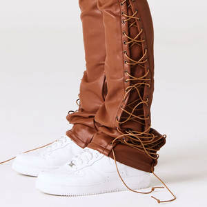 Venta al por mayor de pantalones apilados de cuero respetuosos con el medio ambiente de calidad superior estilo único al aire libre hombres pantalones apilados de cuero - Product Image 5