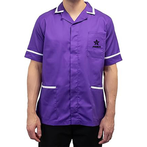 Uniformes de Hospital para Hombre de Alta Calidad al por Mayor, Uniformes de Enfermería Personalizados, Blusa con Cuello Camisero, Ribete Blanco, Detección de Agujas - Product Image 1