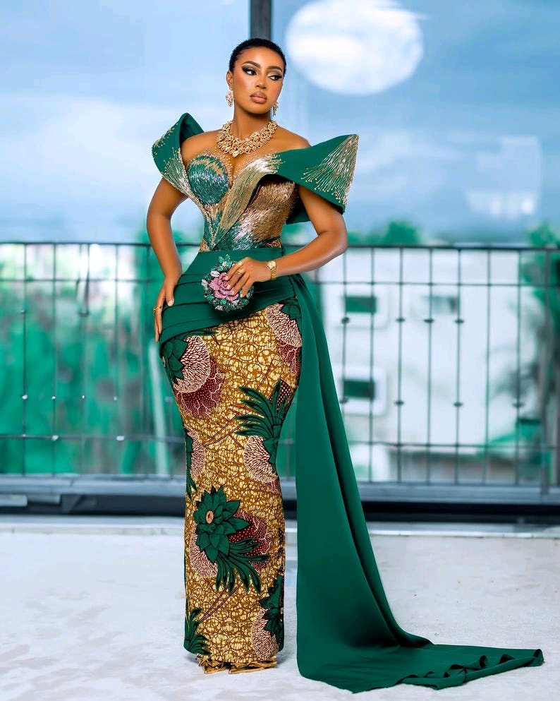Handcrafted Beaded Floor-Length Mermaid Silhouette Dress