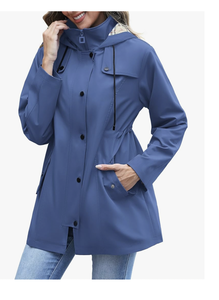 Abrigo Impermeable Largo con Capucha para Mujer, Uso Diario, Forrado, Cortavientos, Personalizado, Directo de Fábrica, Nueva Llegada, Bangladesh - Product Image 4