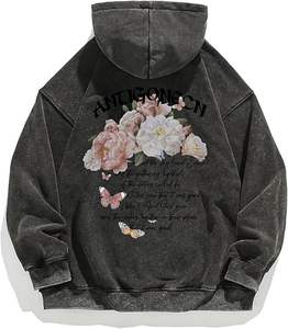 Sudadera con Capucha con Estampado del Logotipo de Stock Angel, 360 g/m², Felpa Francesa, 100% Algodón, Lavada al Ácido, Estilo Vintage, Talla Grande - Product Image 3