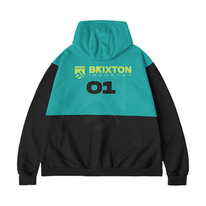 Vente directe d'usine, sweat-shirt à capuche pour homme, fermeture éclair sur le devant, coupe et couture personnalisées, deux tons, sweat-shirt de haute qualité, streetwear, fabricant - Product Image 2