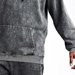Chándal de pinta abullonada, venta al por mayor, chándal de algodón pesado Unisex personalizado, nuevo diseño, Sudadera con capucha y pantalones de chándal con cremallera lavados con ácido para hombres - Product Image 5