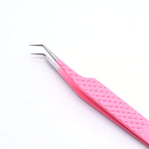 Pince à cils professionnelle en acier inoxydable à pointe fine incurvée à pointe droite pince à cils en gros meilleure vente pince à cils Volume - Product Image 5