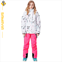 Combinaison de ski imperméable, coupe-vent et respirante -Tex pour homme et femme, veste et pantalon de sport rembourrés de duvet épais et chauds pour l'hiver