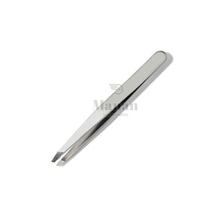 MANAN INSTRUMENTS MI-ET-704 Pinzas para Cejas de Acero Inoxidable con Punta Inclinada, Herramienta de Depilación de Precisión Reutilizable, Diseño Moderno - Product Image 4