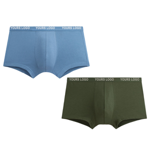 Bóxer de cintura media para hombre, ropa de hombre de tela elástica de 4 vías, cintura personalizada, ropa interior de algodón para hombre, mayorista - Product Image 1