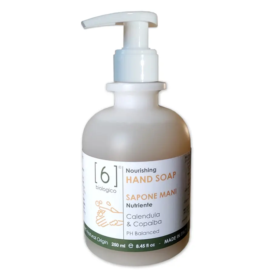 Nourishing Hand Soap with Calendula and Copaiba - PH Balanced - Re-hydrating - Organic and Made in Italy