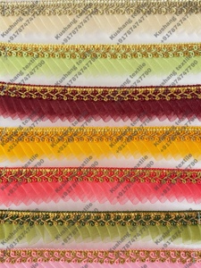 Tissu Net Ruban Volant Dentelle Garniture Glitter Métallique Sequin Franges Rosette Ruban Volant Pour Robe Indienne Et Pakistanaise - Product Image 3