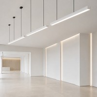 Lampe suspendue linéaire LED en aluminium de 1200 mm pour comptoir de magasin informatique, 6000K, à intensité variable, lampe de plafond numérique