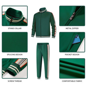 Sweats à capuche personnalisés pour hommes Ensemble de survêtement de jogging 2 pièces Applique polaire respirante Sweat à capuche zippé Survêtement unisexe à fermeture éclair complète - Product Image 3