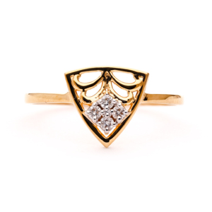 <b>Vintage</b> Style <b>Gold</b> Triangle <b>Ring</b> Women's Party and Wedding Jewelry Gift - Product Image 1