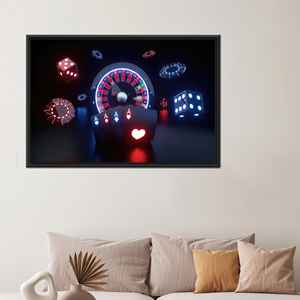 Elegant Printed Canvas: Modern Casino Gambling Artwork,1P:Black <b>Framed</b> - Product Image 1