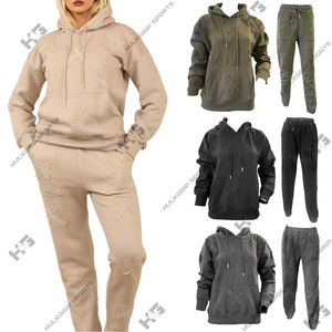 เสื้อสเวตเตอร์มีฮู้ดสำหรับผู้หญิงชุด2ชิ้นชุดวอร์มผ้าฝ้าย100% เสื้อกันหนาวมีหมวกสำหรับฤดูหนาวโลโก้ออกแบบได้ตามต้องการ - Product Image 1