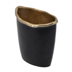 Venta al por mayor de lujo moderno Oro Negro polvo recubierto de aluminio florero personalizado de cerámica India tablero decorativo florero de metal - Product Image 6