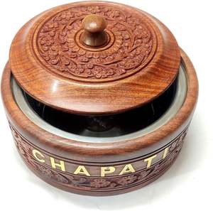 Boîte à chapati en bois Boîte à chapati pour cuisine en bois Hotpot Roti Box Service Casserole Set Hotpot pour Chapati roti décor - Product Image 2