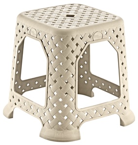 Taburete de plástico de ratán convertible ligero, otomana apilable de construcción robusta para uso doméstico en interiores y exteriores - Product Image 5