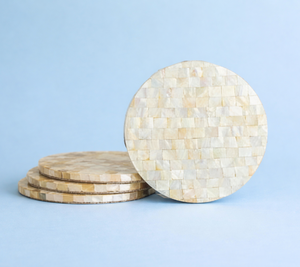 Sous-verre carré de luxe classique en nacre écologique de 10 mm d'épaisseur, élégant et durable pour la maison, l'hôtel, le restaurant, la table moderne - Product Image 6