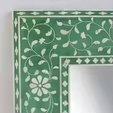 Decoración del hogar personalizada buena calidad lujoso hecho a mano de madera Natural hueso decoración del hogar espejo por artesanía de media luna - Product Image 3