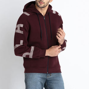 Sudadera con capucha y cremallera de peso pesado de lana de algodón de alta calidad Sudadera con capucha bordada con logotipo personalizado Sudaderas con capucha personalizadas para hombres - Product Image 4