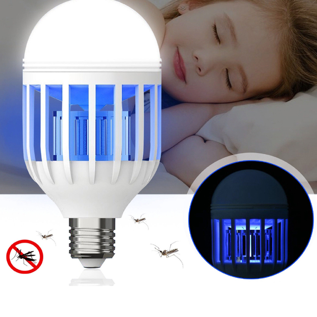 Bug Zapper Light Bulb 2 in 1 Fly Killer Lamp E27 Led Electronic Insect and Mosquito Killer Lamp Bulb