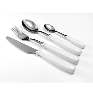 ชุดช้อนส้อมมีดสแตนเลสขัดเงาเงินทำจากโลหะอินเดีย - Product Image 4