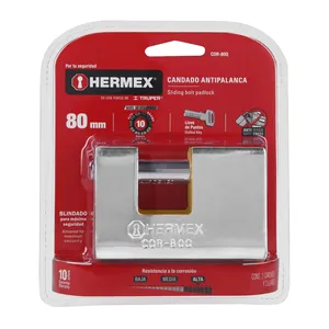 HERMEX 80 mm blindato Anti-leva lucchetto con 3 unità di sicurezza e impermeabile punti chiave funzione antifurto - Product Image 3
