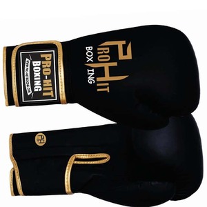 Vêtements de sport avec poignées Gants de boxe super noirs en cuir véritable de qualité supérieure Gants d'entraînement professionnels les plus vendus - Product Image 2