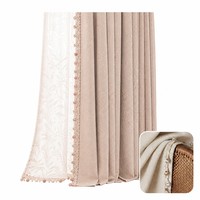 Rideaux occultants en jacquard chenille à motifs floraux 70-90 pour salon et chambre à coucher
