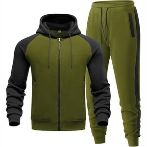 Vente en gros de survêtements de couleur unie de haute qualité personnalisés, ensemble de survêtements deux pièces délavés à l'acide pour hommes - Product Image 1