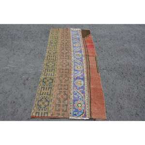 Clásico Beige tradicional 2,7X5,8 pies Vintage alfombra turca lana viscosa látex respaldo rectángulo Patchwork patrón 10mm espesor - Product Image 1