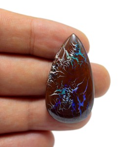 อัญมณีหลวมขัดมันโอปอลคาร์โบชองธรรมชาติจากออสเตรเลียทำด้วยมือรูปทรงลูกแพร์ - Product Image 4