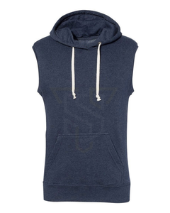 Hot Sale Men's <b>Sleeveless</b> Autumn Thermal <b>Hoodies</b> 100% Cotton Custom Logo Printing Breathable Zipper-Up Plain Dyed Technique - Product Image 4
