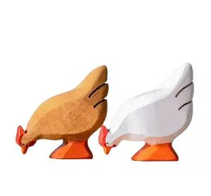 批发便宜ODM独特的木制动物木制玩具家用动物木制小雕像鸡图ODM越南制造