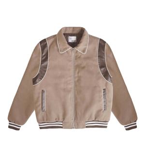 Chaqueta de lana doble ajustable para hombre, chaqueta universitaria de talla XL, chaqueta de cuero de algodón, diseño OEM - Product Image 1