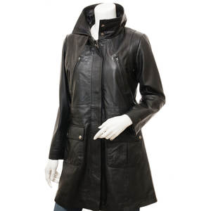 Chaqueta de Cuero para Mujer, Diseño 2025, Alta Calidad, Curtida, Otoñal, Moderna, Manga Larga, Impermeable y Cortavientos - Product Image 1